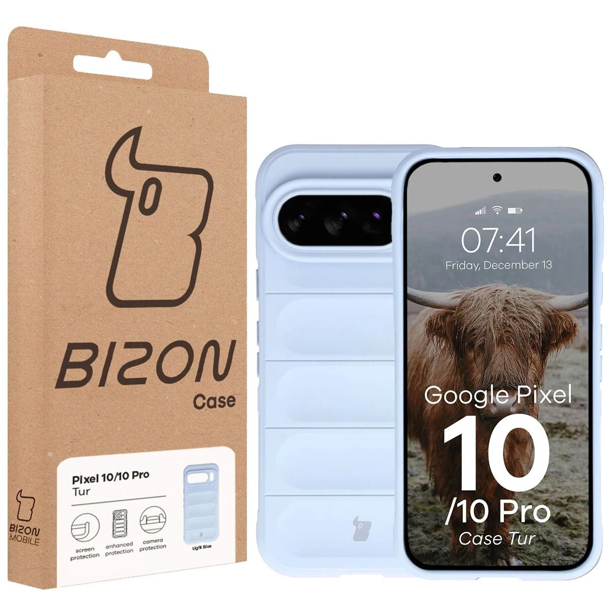 Pancerne etui Bizon Case Tur do Google Pixel 10 / 10 Pro jasnoniebieskie