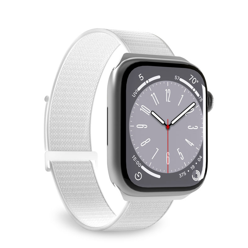 PURO Nylon Sport Apple Watch 4/5/6/7/SE/8/Ultra 44/45/49mm (white)