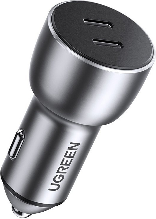 UGREEN CD213 car charger 2x USB Type C Quick Charge 3.0 PD 3.0 36 W FCP AFC 3 A gray