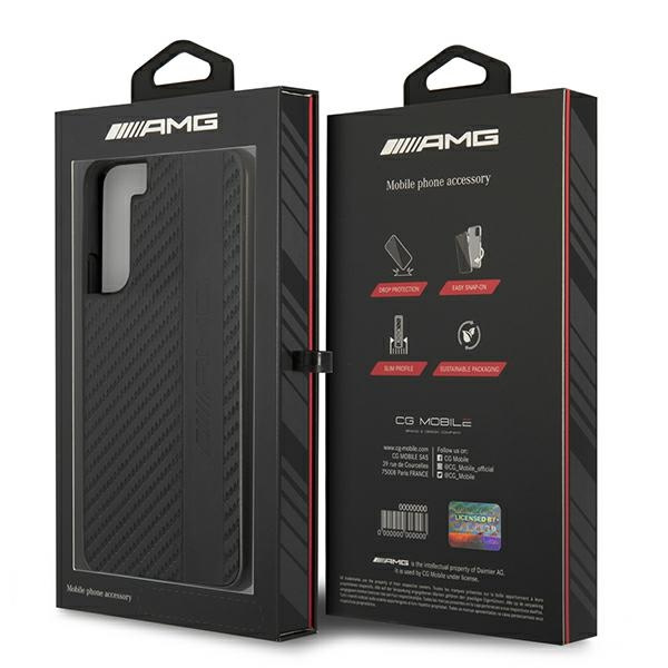 Mercedes AMG AMHCS22MBLSCA Samsung Galaxy S22+ Plus black hardcase Carbon Stripe&Embossed