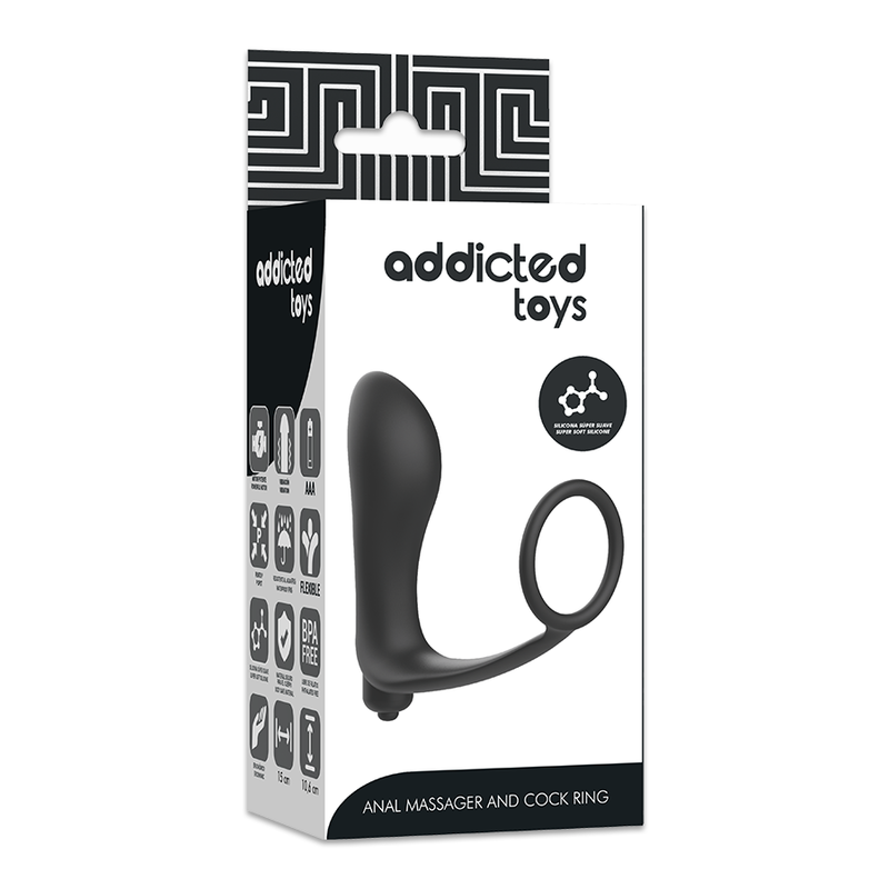 ADDICTED TOYS VIBRATORY ANAL PLUG WITH PENIS RING