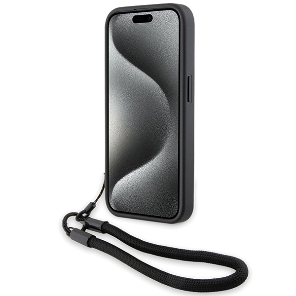 BMW BMHCP15L23RMRLK Apple iPhone 15 Pro hardcase Signature Leather Wordmark Cord black