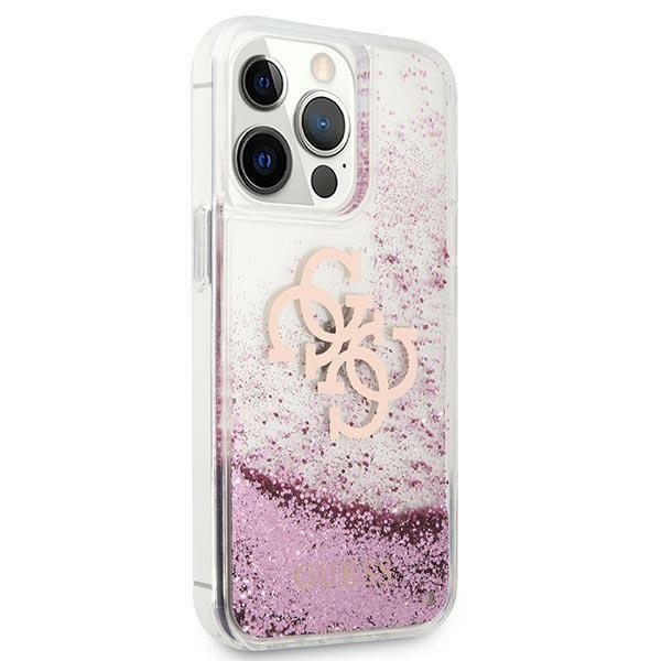 Guess GUHCP13XLG4GPI Apple iPhone 13 Pro Max pink hardcase 4G Big Liquid Glitter