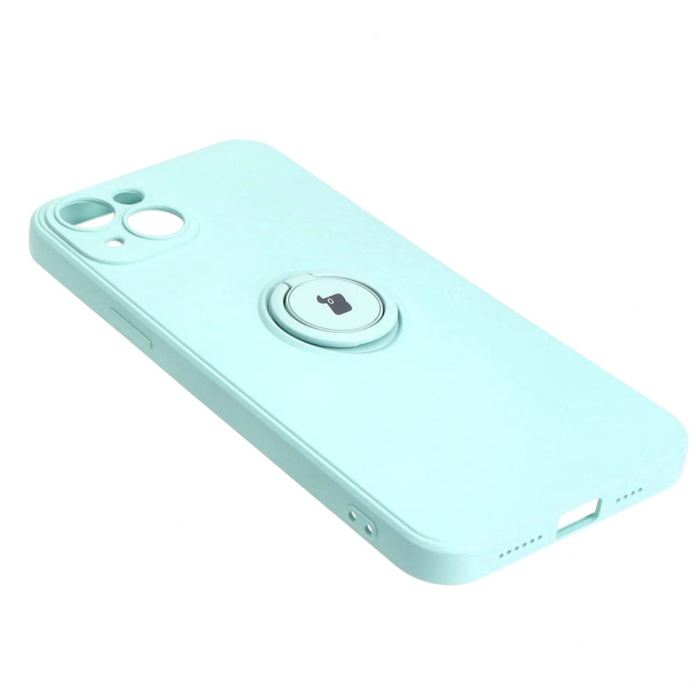 Bizon Case Silicone Ring Sq Apple iPhone 15 Plus turquoise