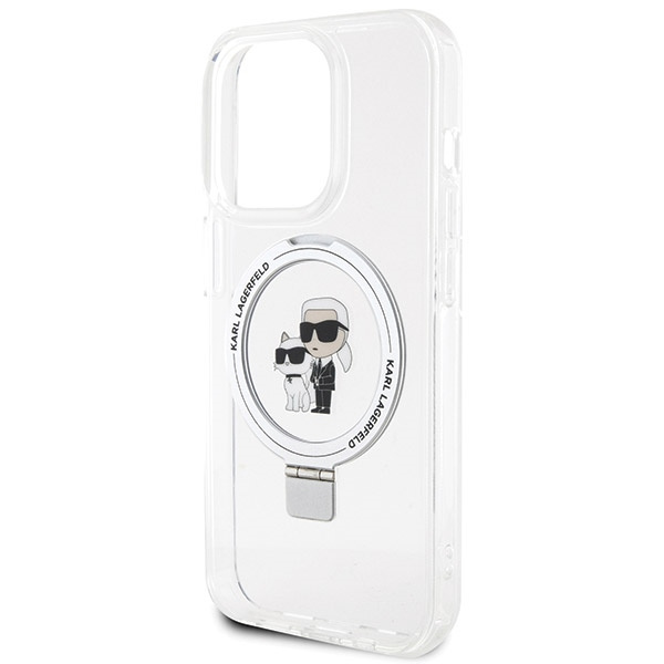 Karl Lagerfeld KLHMP13XHMRSKCH Apple iPhone 13 Pro Max hardcase Ring Stand Karl&Choupettte MagSafe white