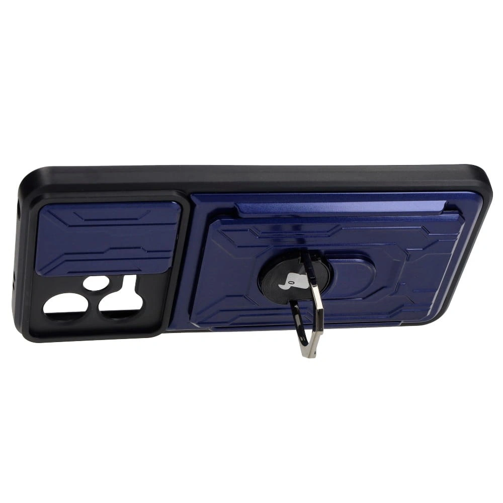 Bizon Case Camshield Card Slot Ring Xiaomi POCO X5 navy blue