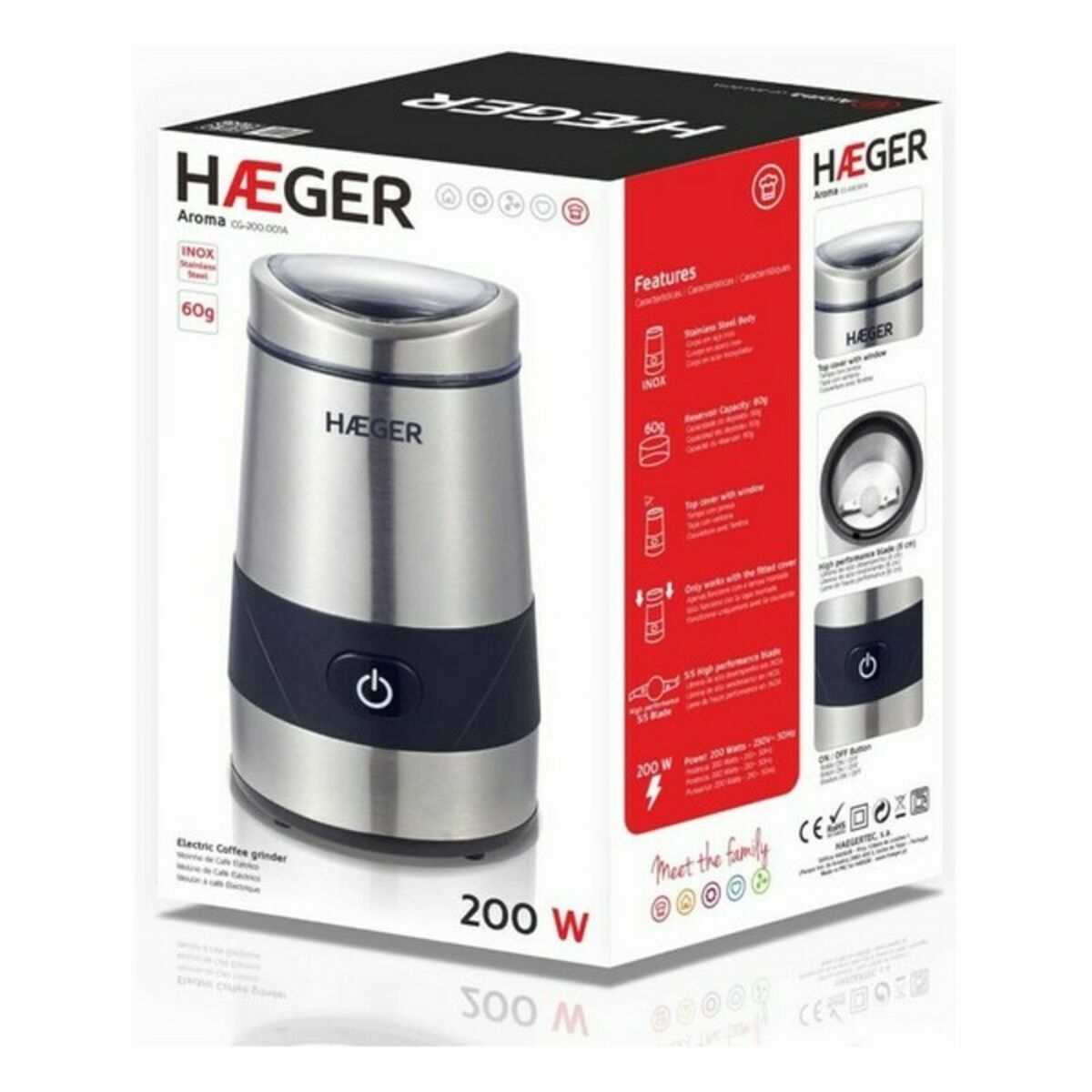 Electric Grinder Haeger CG-200.001A Coffee 200 W 200 W
