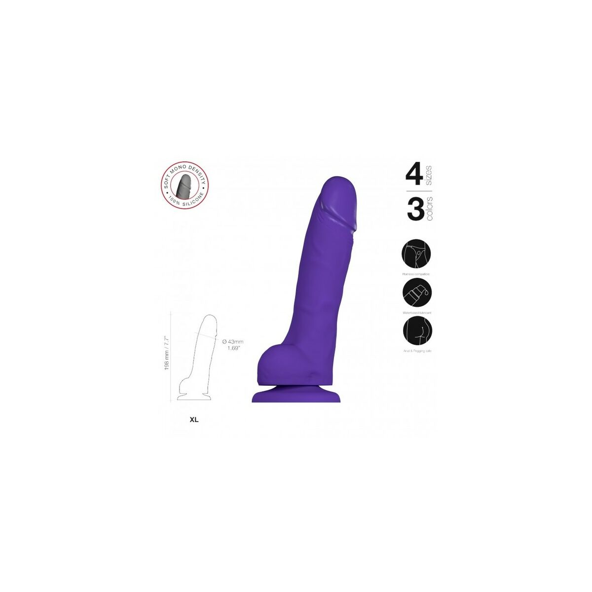 Dildo Strap-on-me 6015926 Purple XL