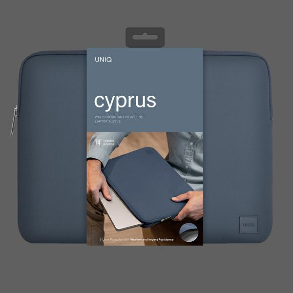 UNIQ Cyprus laptop Sleeve 14 inch abyss blue Water-resistant Neoprene