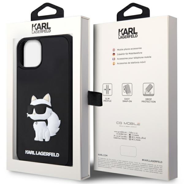 Karl Lagerfeld KLHCP14M3DRKHNK Apple iPhone 14 Plus / 15 Plus hardcase Rubber Choupette 3D black