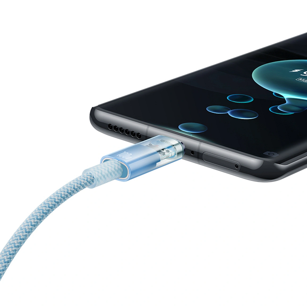 Kabel Baseus Explorer 100W USB-C - USB-C z inteligentnym czujnikiem temperatury 1m niebieski