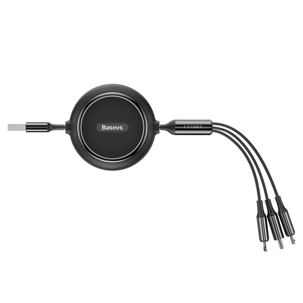 Baseus Golden Loop 3in1 USB-A/microUSB - Lightning - USB-C Cable 3.5A 35cm-120cm black