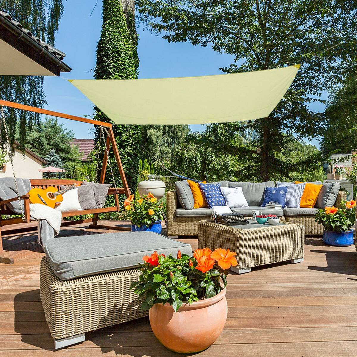 Awning Aktive Triangular 300 x 0,5 x 400 cm Polyester Cream (4 Units)