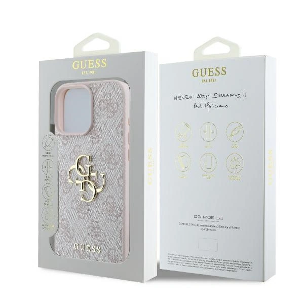 Case Guess GUHCP16X4GMGPI Apple iPhone 16 Pro Max hardcase 4G Big Logo pink