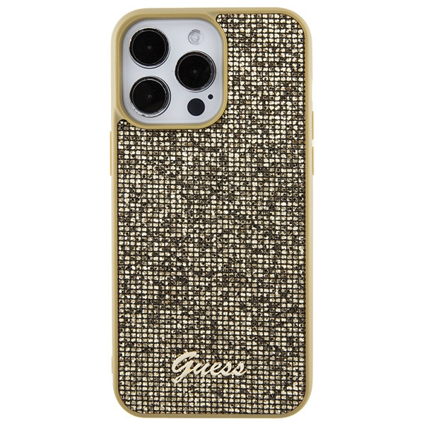 Guess GUHCP15XPMSDGSD Apple iPhone 15 Pro Max hardcase Disco Metal Script gold