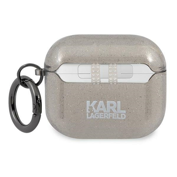 Karl Lagerfeld KLA3UKHGK Apple AirPods 3 cover black Glitter Karl`s Head