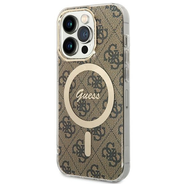 Etui Guess GUHMP15LH4STW Apple iPhone 15 Pro hardcase IML 4G MagSafe brązowy/brown