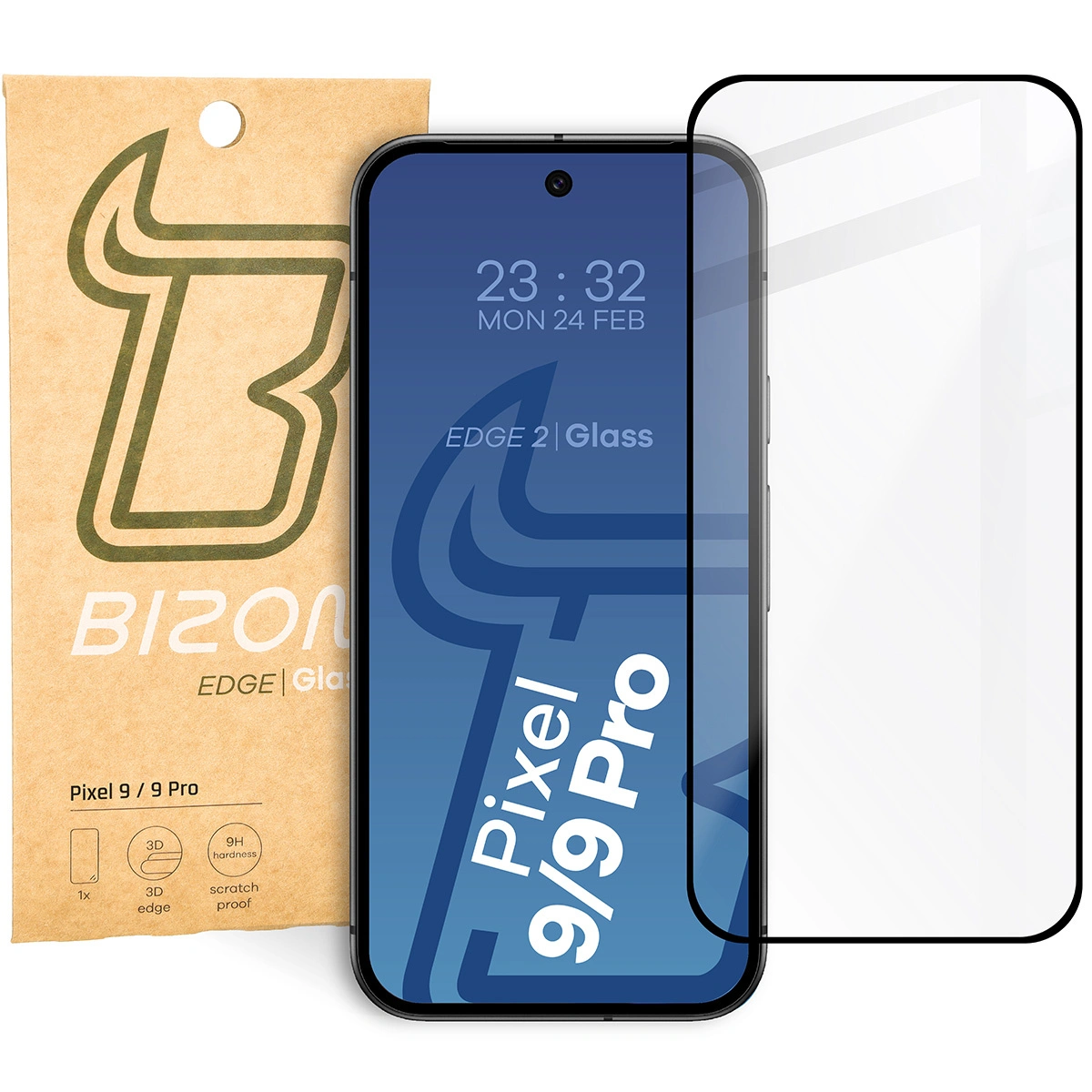 Bizon Glass Edge 2 Google Pixel 9 / 9 Pro black