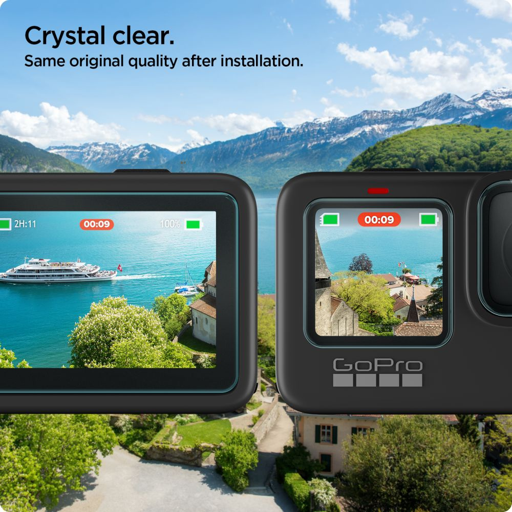 pigen Glas.TR Slim + Film Gopro Hero 9 / 10 / 11 / 12 Clear [2 PACK]