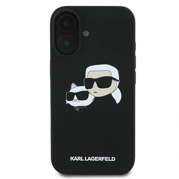 Etui Karl Lagerfeld KLHMP16MSKCHPPLK Apple iPhone 16 Plus hardcase Silicone Double Heads Print MagSafe czarny