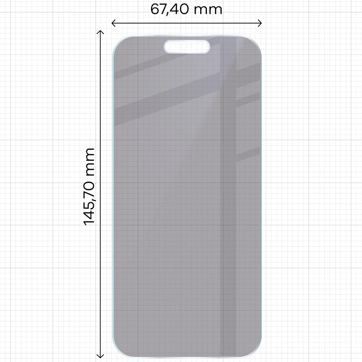 Prywatyzujące szkło hybrydowe Bizon Glass Mule Shadow do Apple iPhone 16 Pro matowe