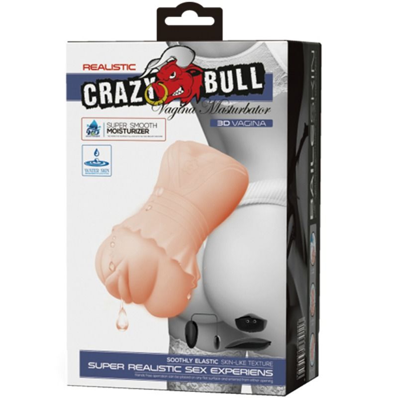 CRAZY BULL - MASTURBADOR WATER SKIN VAGINA WITH VIBRATING BULLETS