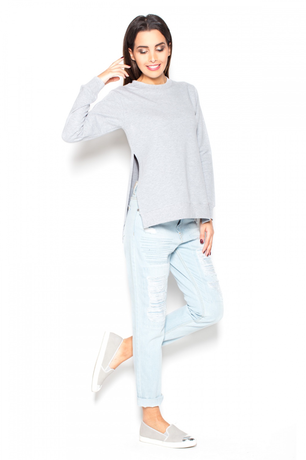  Blouse model 77314 Katrus  grey