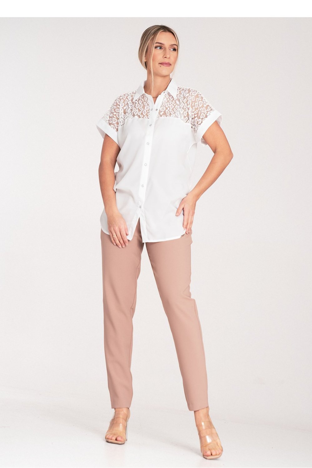  Short sleeve shirt model 204320 Figl  beige