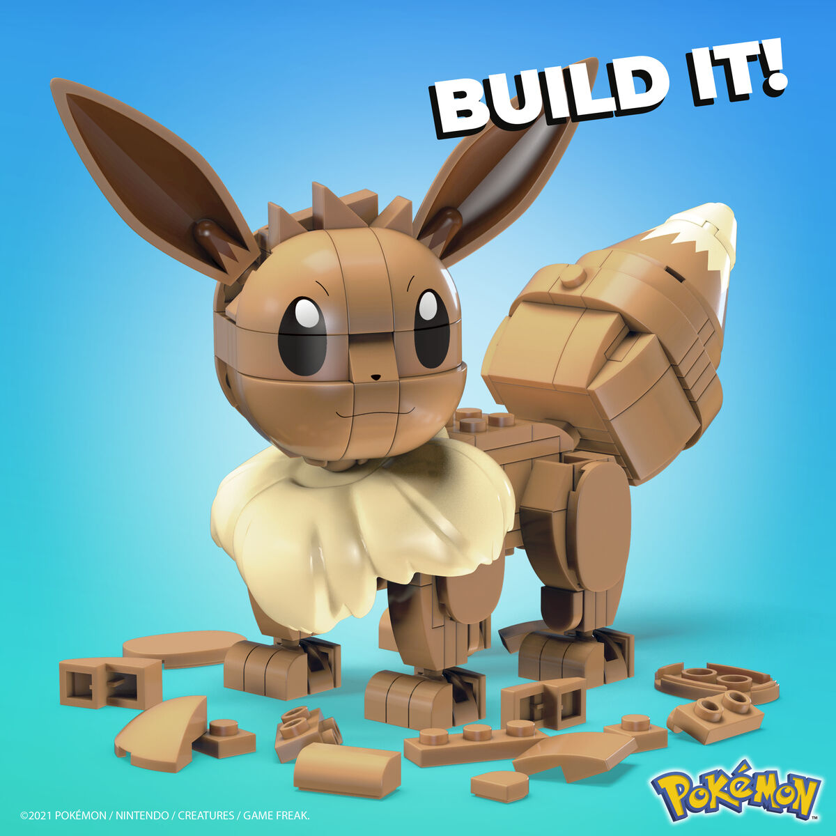 Przegubowa Figura Mega Construx  Eevee Medium + 7 lat 215 Części