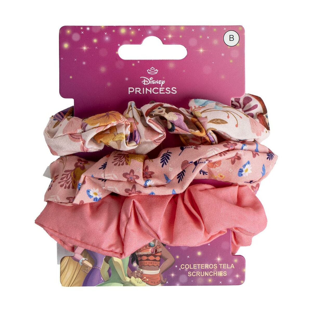 Rubber Hair Bands Disney Princess Pink 3 Pieces