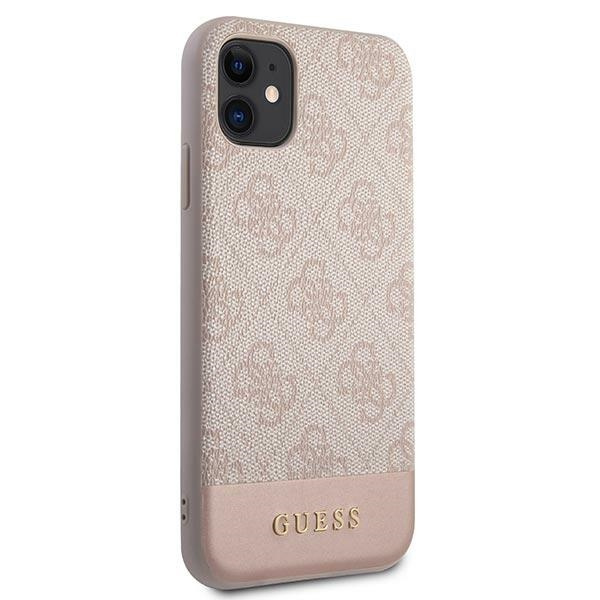 Guess GUHCN61G4GLPI Apple iPhone 11 pink hardcase 4G Stripe Collection