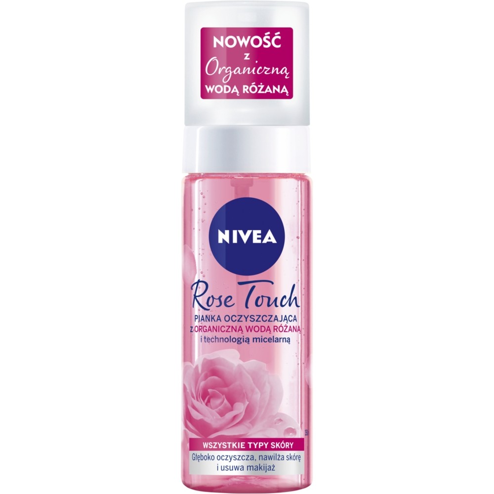 Nivea Rose Touch Pianka oczyszczająca do twarzy z organiczną wodą różaną 150ml