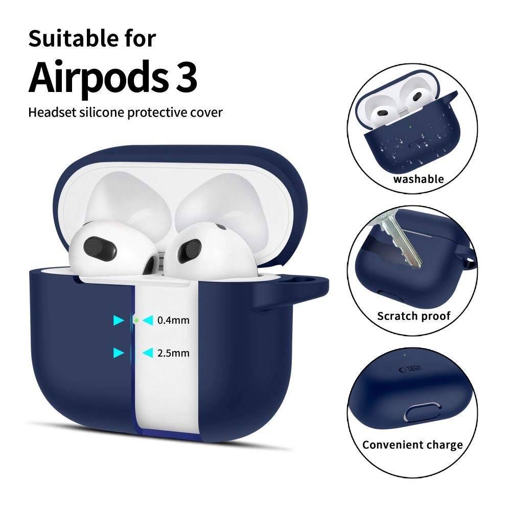 Tech-Protect Silicone Hook Apple Airpods 3 Navy Blue