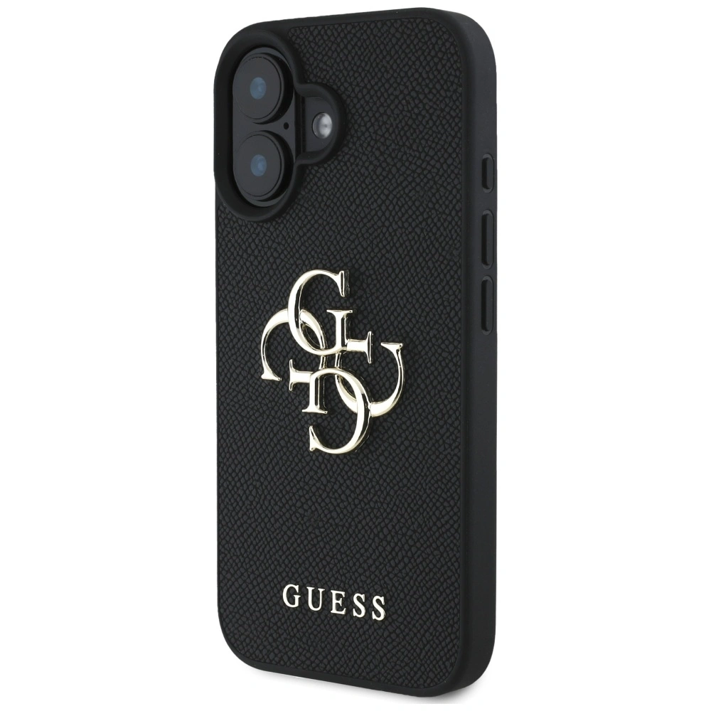 Guess Grained Big 4G Logo Small Classic Logo Apple iPhone 16 black