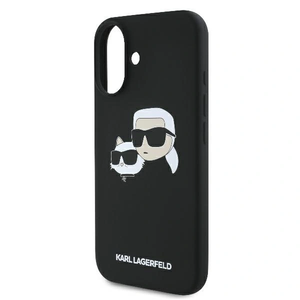 Etui Karl Lagerfeld do Apple iPhone 16 hardcase Silicone Double Heads Print MagSafe czarny