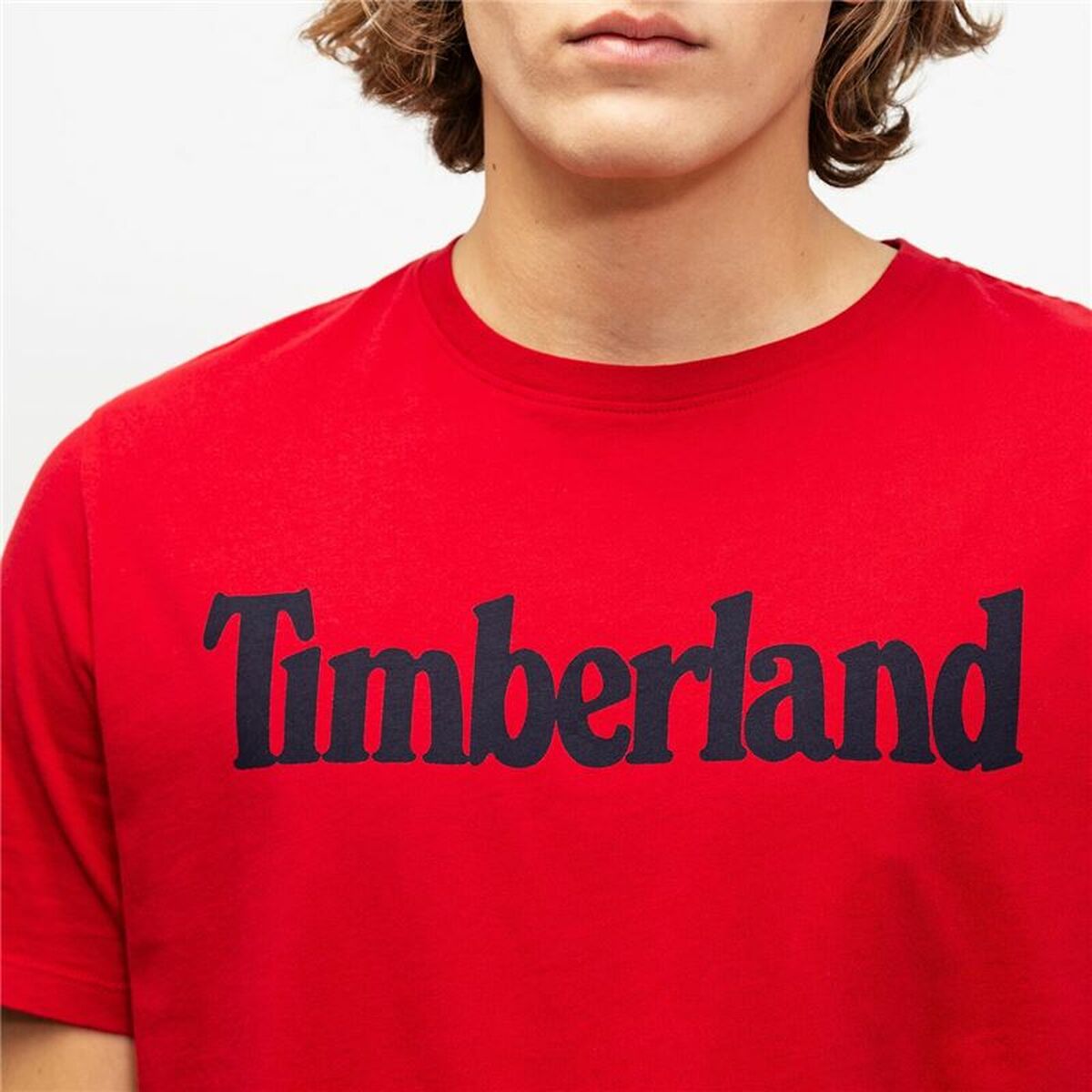 Men’s Short Sleeve T-Shirt Timberland Kennebec Linear Red