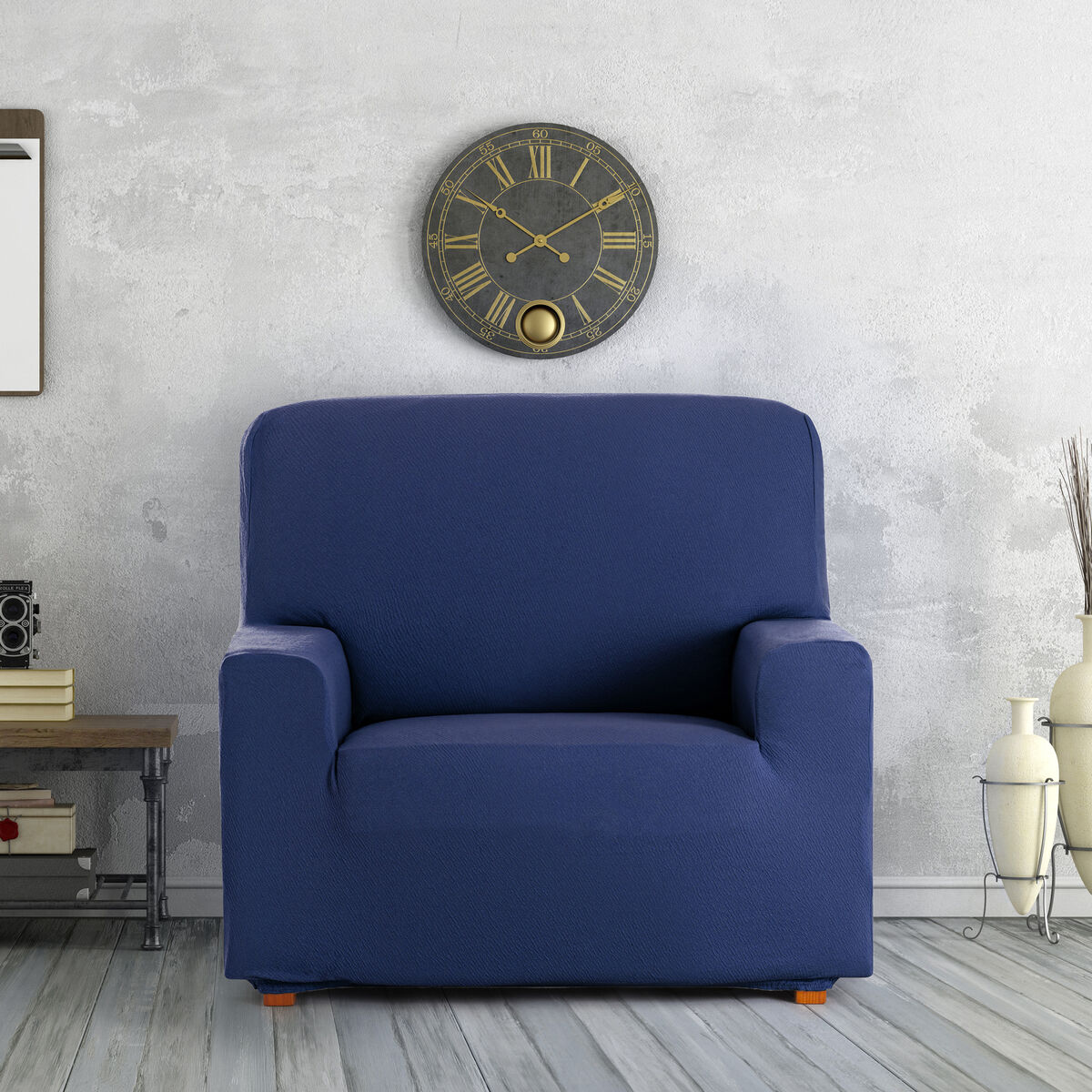 Armchair slipcovers Eysa BRONX Blue 70 x 110 x 110 cm