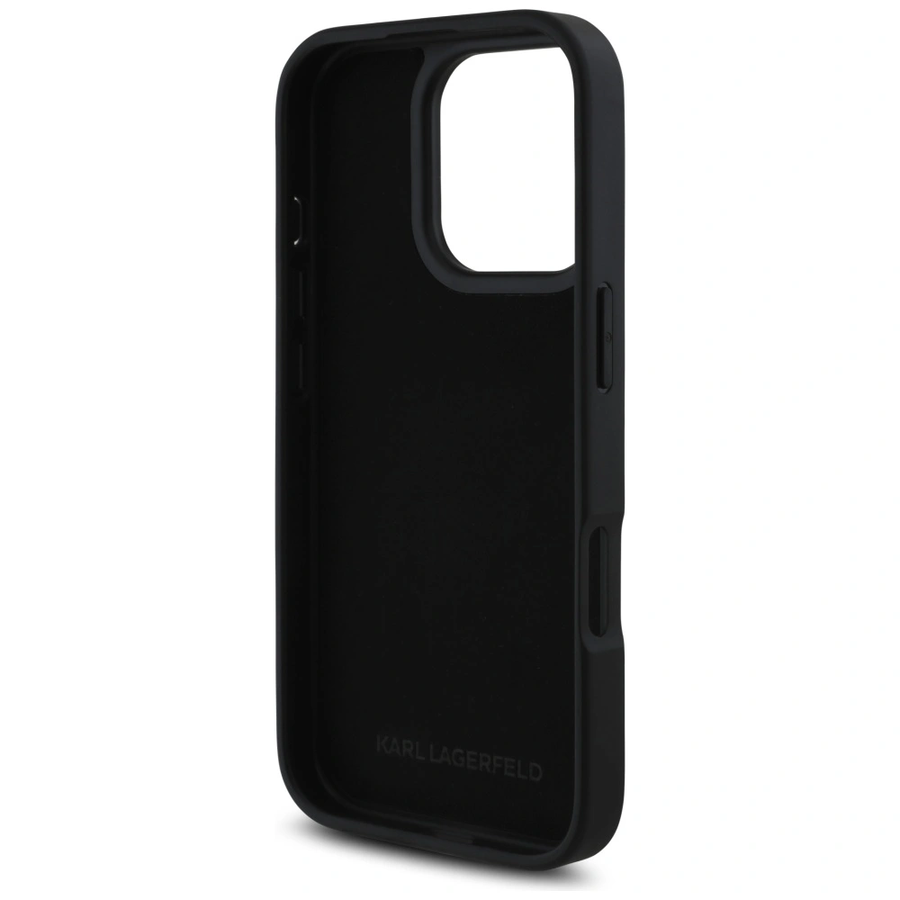 Karl Lagerfeld HC Grained PU Cardslot Metal Elong Apple iPhone 16 Pro Max black