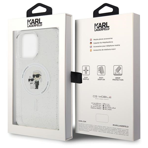 Karl Lagerfeld KLHMP15XHGKCNOT Apple iPhone 15 Pro Max hardcase Karl&Choupette Glitter MagSafe transparent