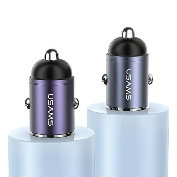 USAMS C38 USB-A, USB-C 30W PD Fast Charge car charger tarnish 