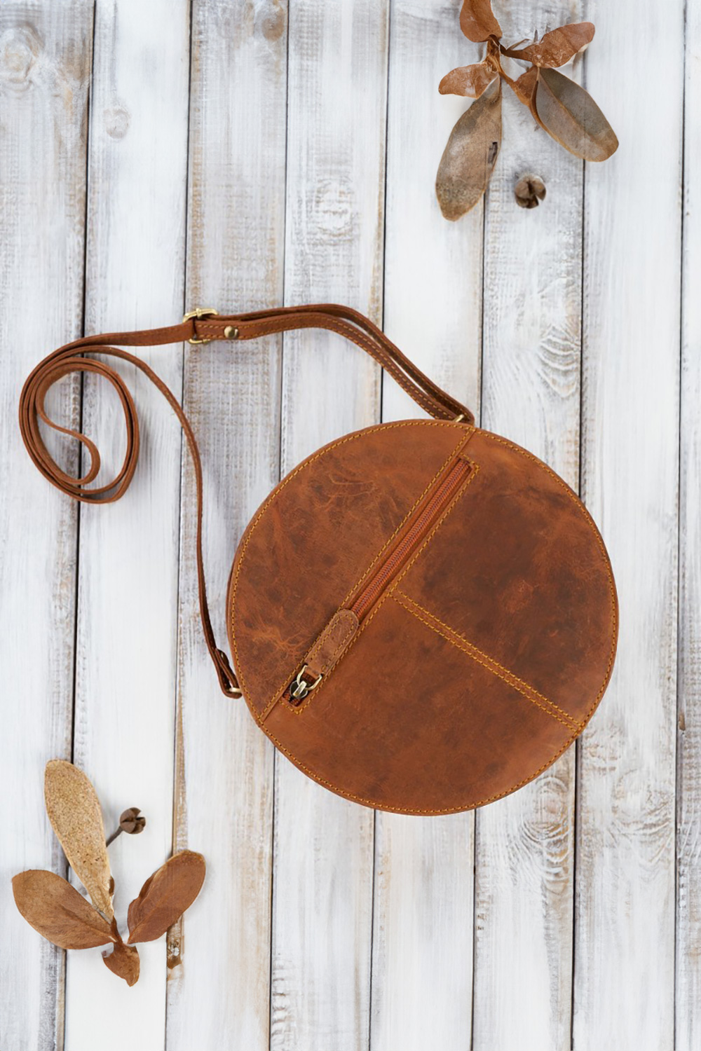  Natural leather bag model 191522 Galanter  orange