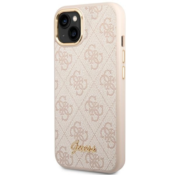 Guess GUHCP14SHG4SHP Apple iPhone 14 pink hard case 4G Vintage Gold Logo