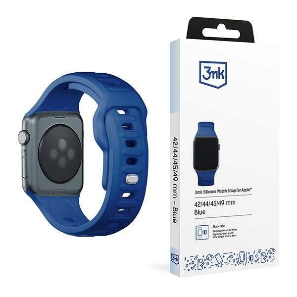 3MK Silicone Watch Strap Apple Watch 4/5/6/7/8/9/SE/Ultra 42/44/45/49mm blue
