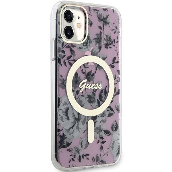 Guess GUHMN61HCFWSP Apple iPhone 11/XR pink hardcase Flower MagSafe