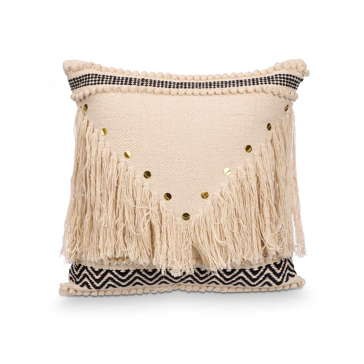Cushion GiftDecor 4740 Black Natural 45 x 15 x 45 cm (6 Units)
