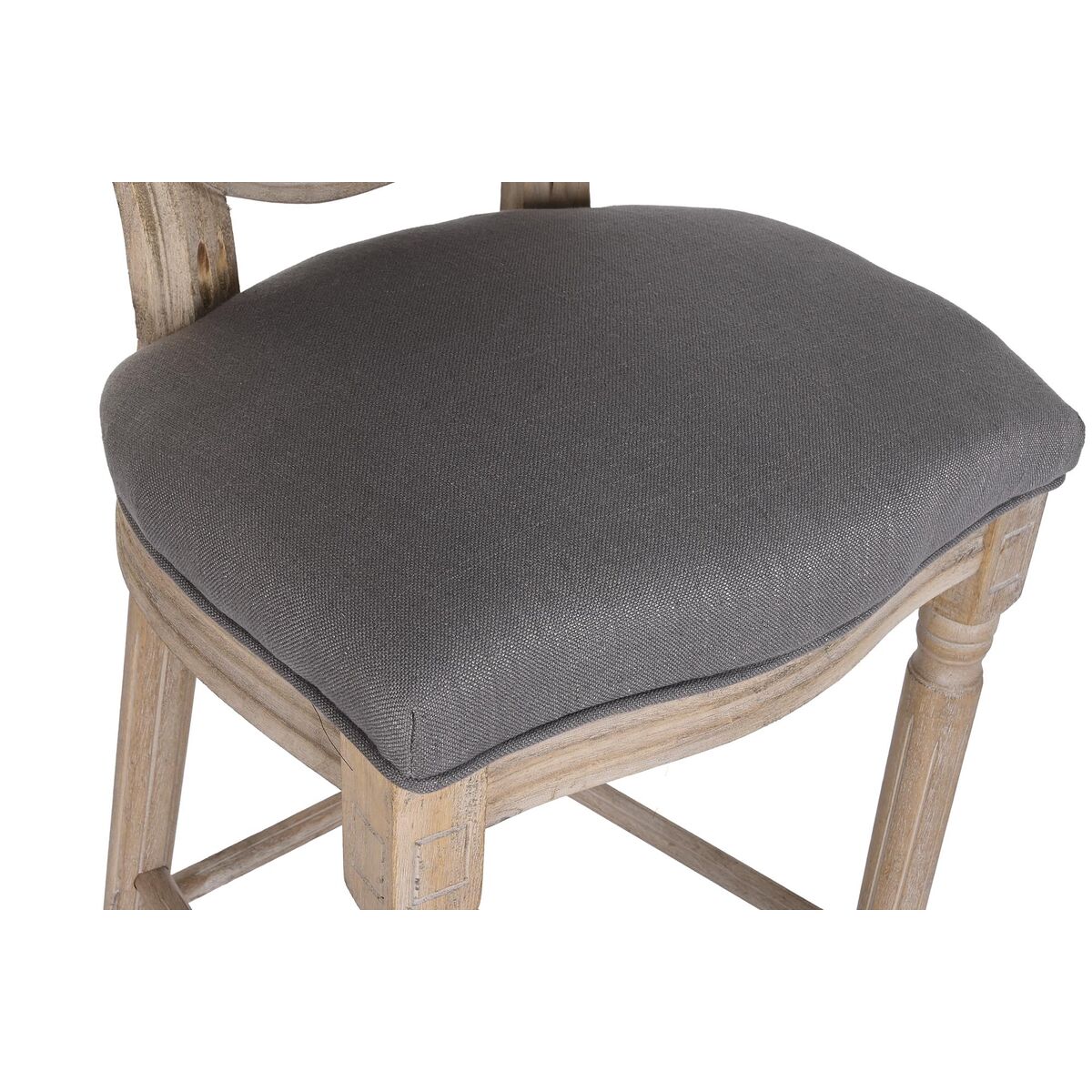 Hocker DKD Home Decor Tanne Leinen Dunkelgrau (48 x 42 x 121 cm)