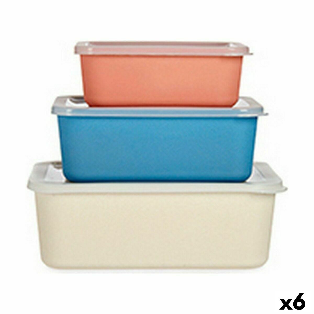 Set of organiser trays Bamboo Melamin (6 Units)