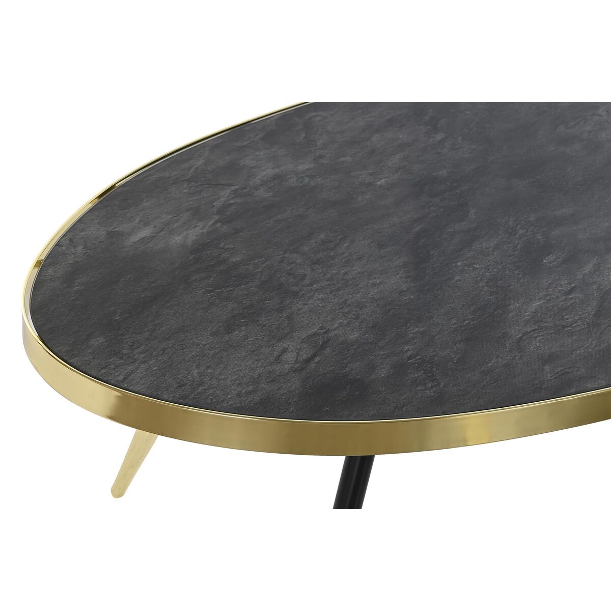 Side table DKD Home Decor Black Golden Crystal Steel 110 x 50 x 41,5 cm