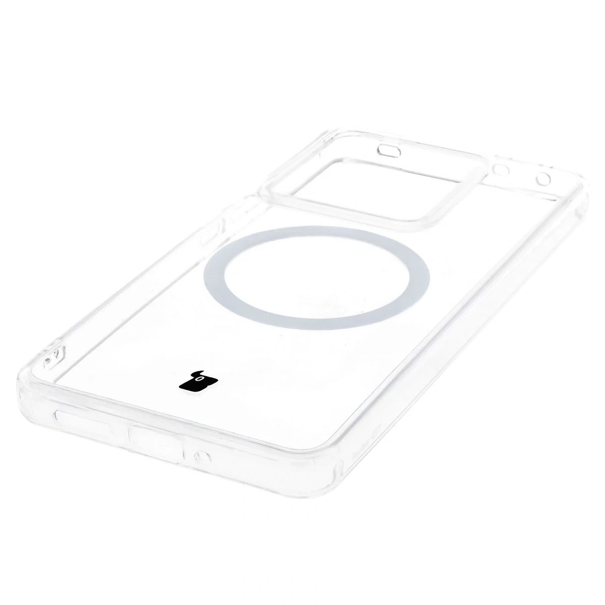 Etui z pierścieniem magnetycznym Bizon Case CrystalO do Realme GT 7 / 7T przezroczyste