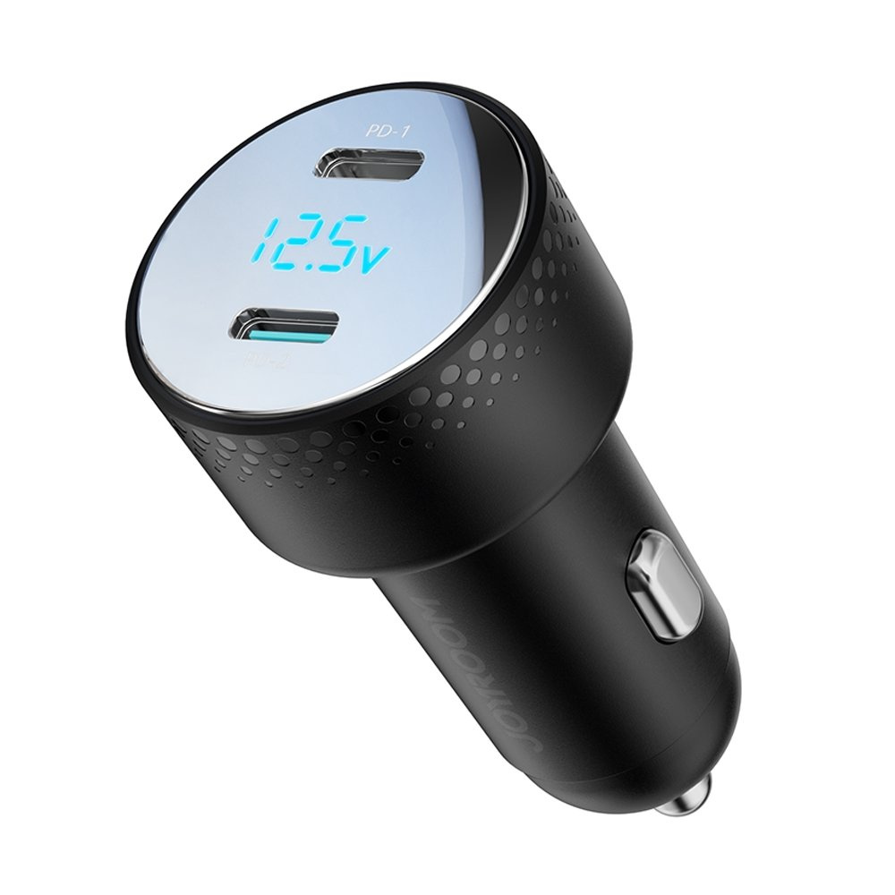 Joyroom JR-CCD02 Car Charger 2x USB-C 70W LED black